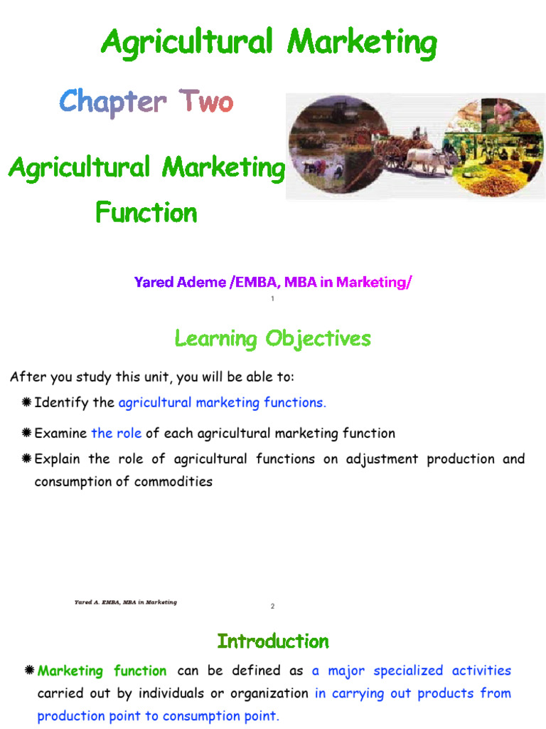 Functions of Agricultural Marketing | PDF | Transport | Warehouse