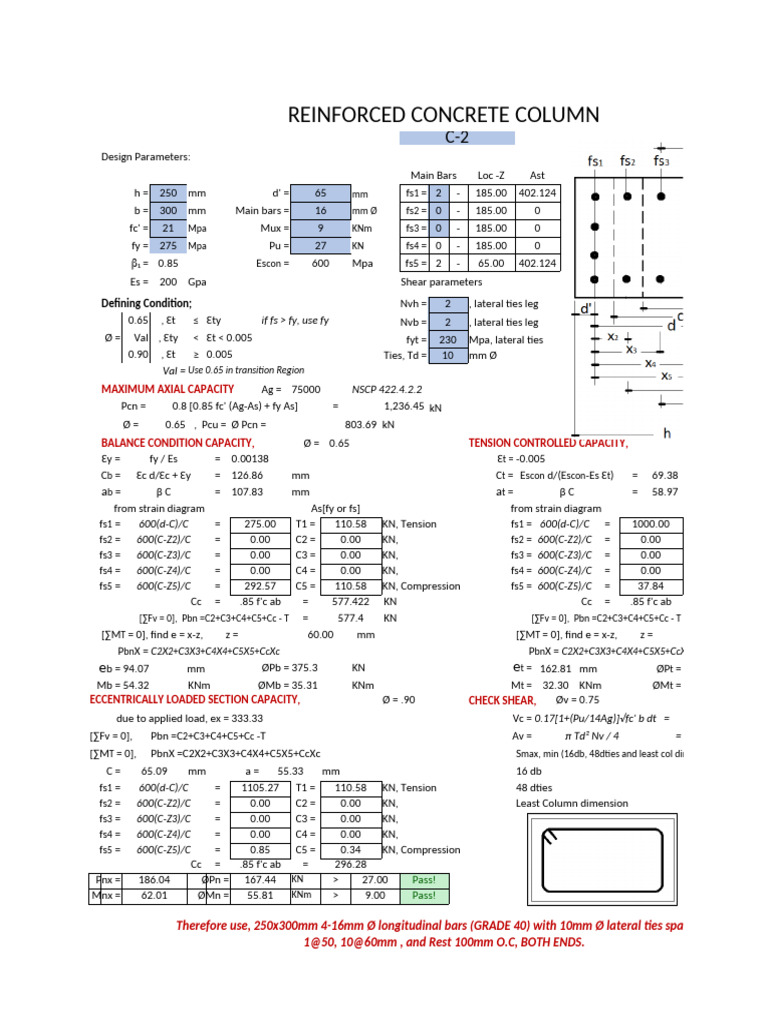 Reinforced Concrete Column Design Guide | PDF | Reinforced Concrete ...
