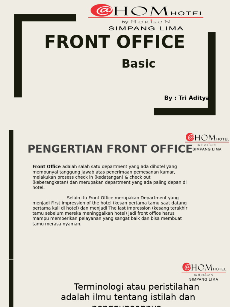 Panduan Lengkap Front Office Hotel | PDF
