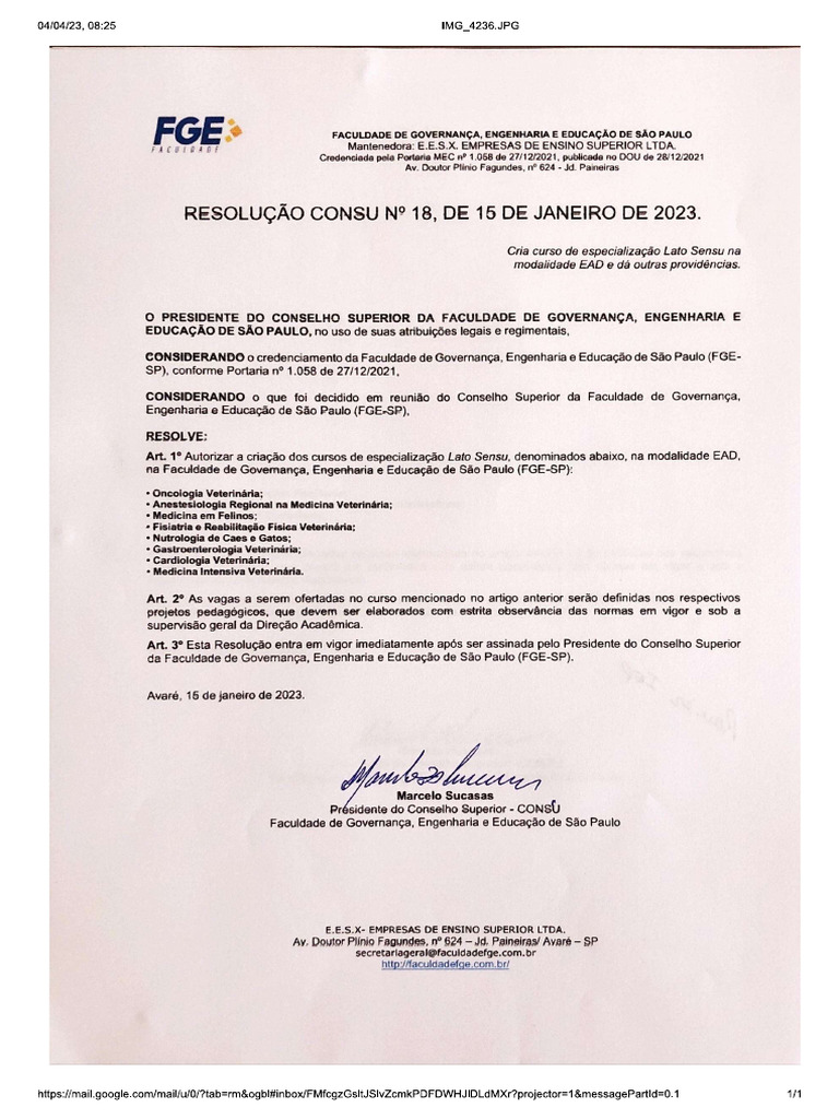 Resolução (CONSU) - #18 - 2023 3 | PDF