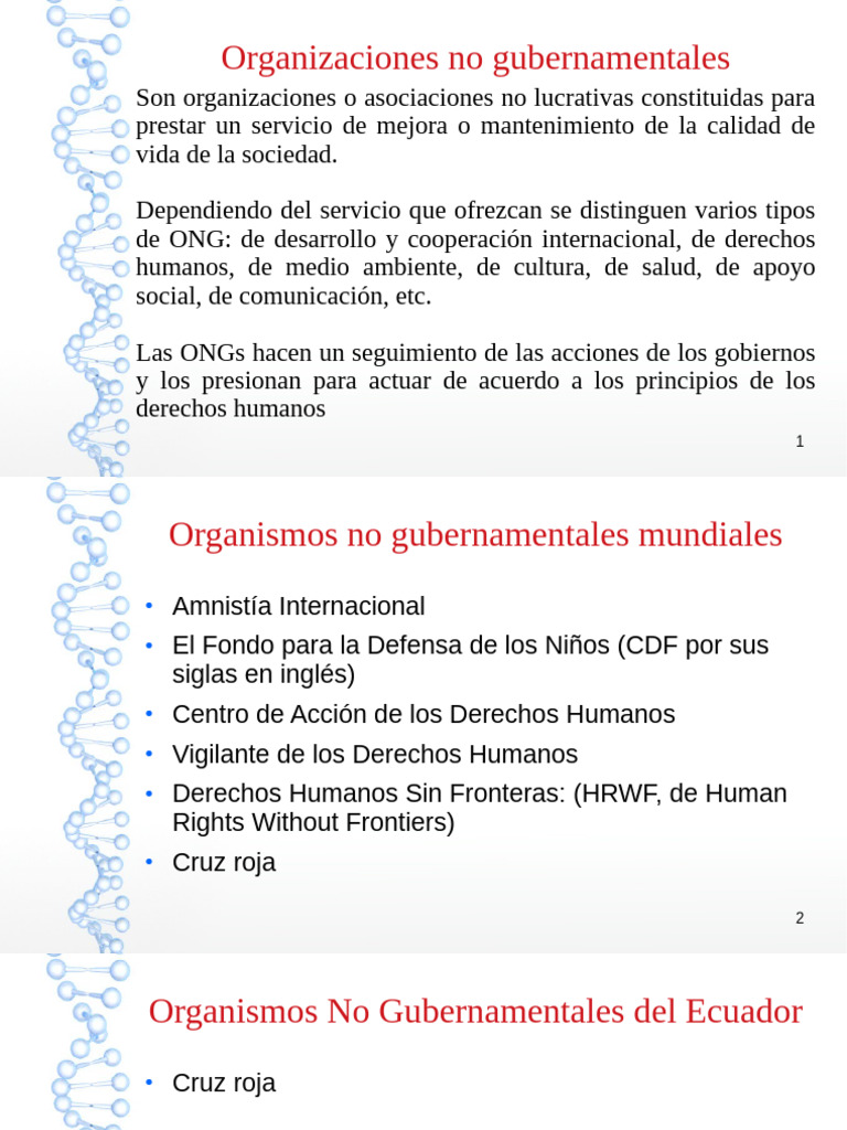 Tipos de Organizaciones No Gubernamentales | PDF