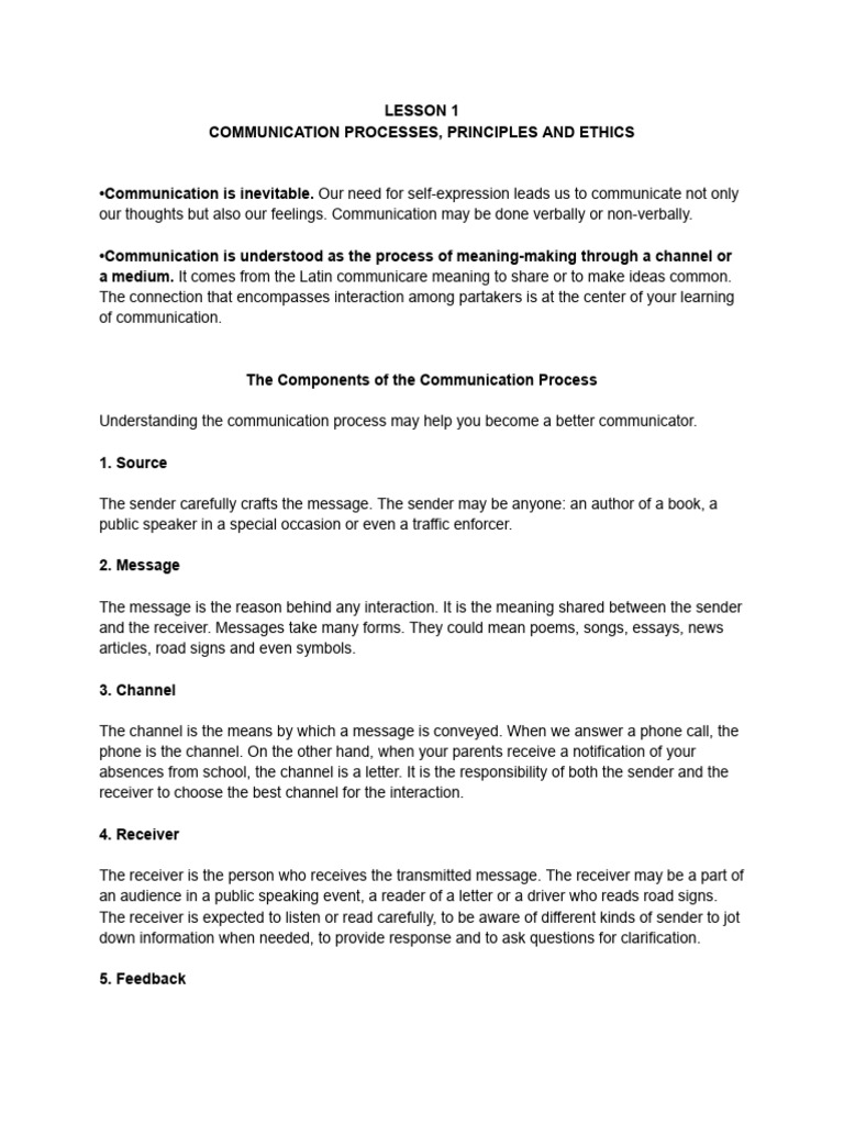 Communication Processes and Ethics Guide | PDF | Communication | Mass Media