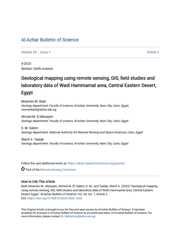 Geological mapping using remote sensing GIS field studies and l | PDF ...
