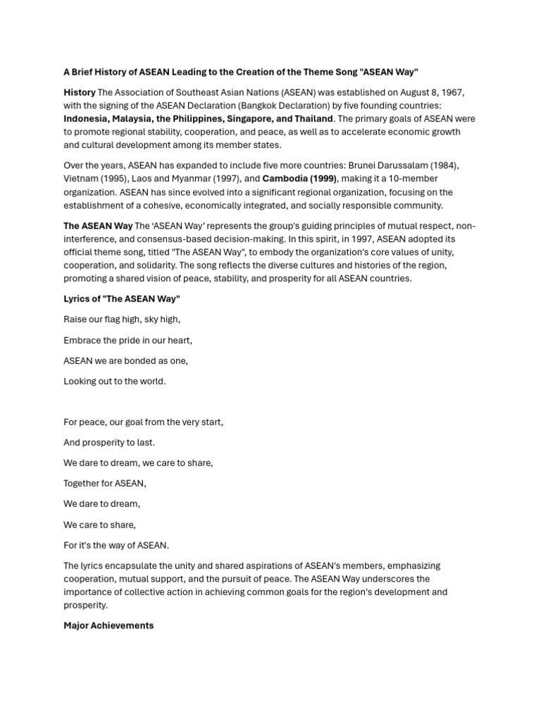 Association of Southeast Asian Nations | PDF | Asean Free Trade Area ...