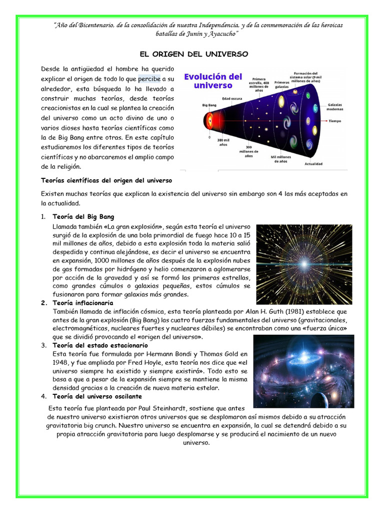 El Origen Del Universo | PDF | Universo | Big Bang