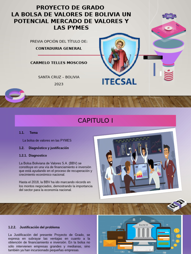 Proyecto de Grado Diapositivas | PDF | Bolsa | Pequeñas y medianas empresas