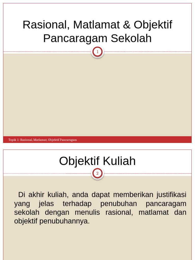 Kuliah Pancaragam Topik 1 Rasional, Matlamat, Objektif Pancaragam | PDF