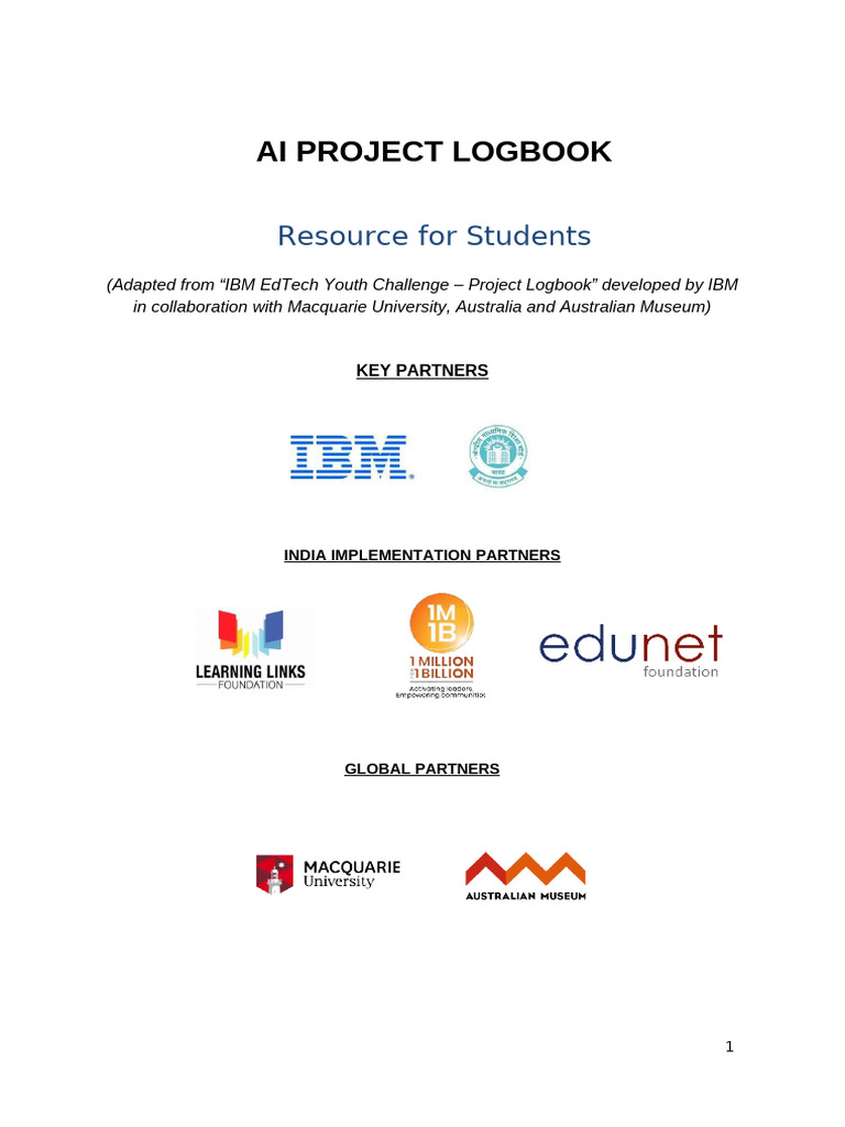 AI Project Logbook for Students | PDF | Prototype | Artificial Intelligence