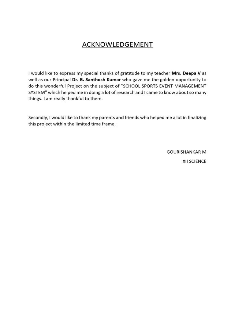 Acknowledgement | PDF