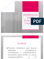 Diferencias Entre Evaluar y Calificar