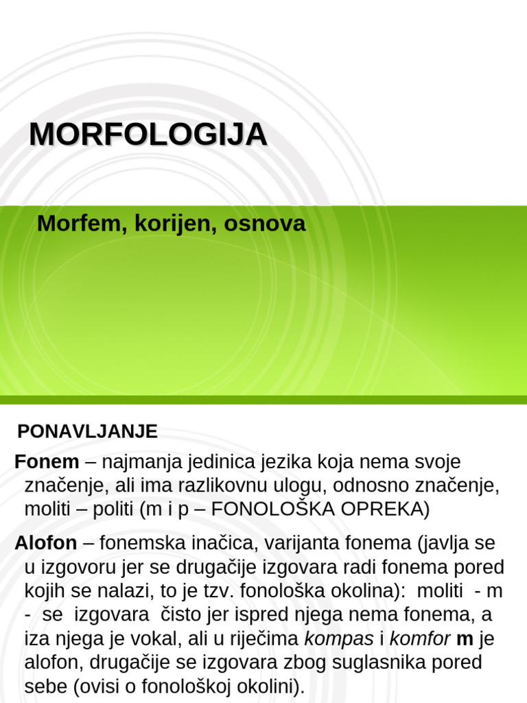 Morfologija Uvod1 | PDF