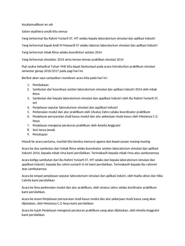 Script Isi Acara | PDF
