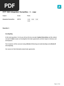 MYP 4&5 Integrated Humanities - 1