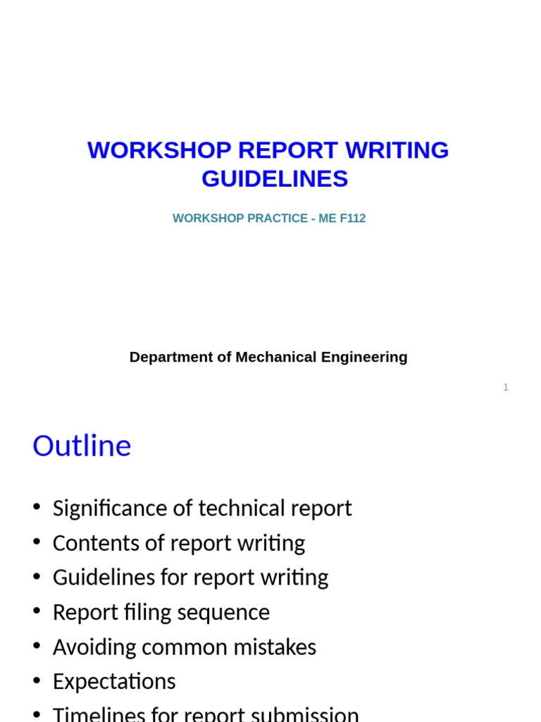 Report Writing Guidelines - Sem I - 2024-25 | PDF