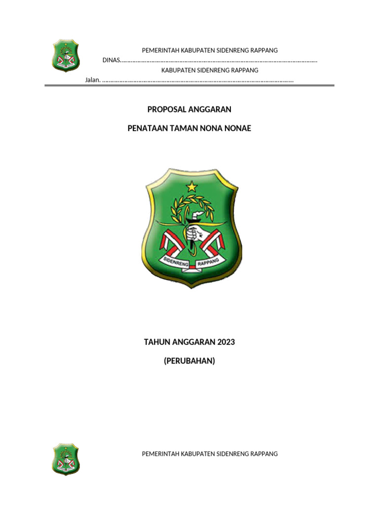 Proposal Anggaran Penataan Taman Nona Nonae | PDF
