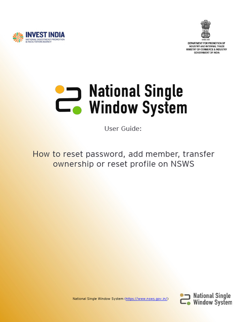 NSWS Password Reset and Member Guide | PDF | Password | Computing