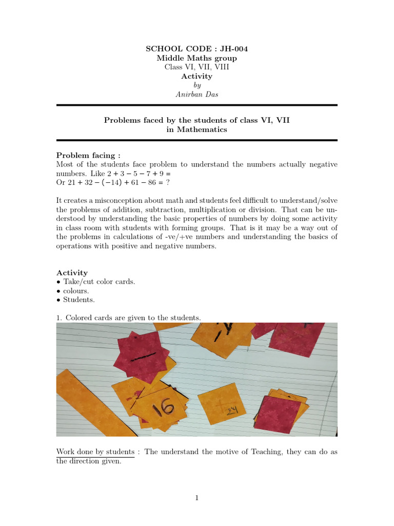 Student Activity Learning | PDF | Mathematics