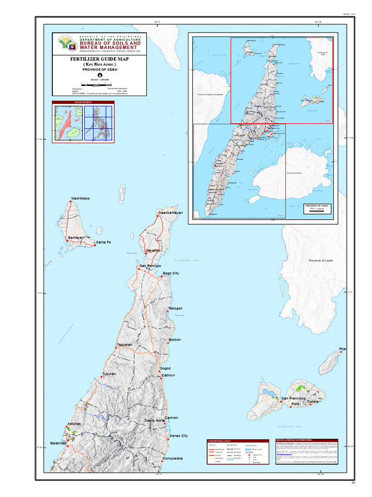 Cebu Province Fertilizer Guide Map | PDF