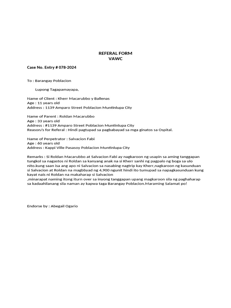 Referal Form | PDF