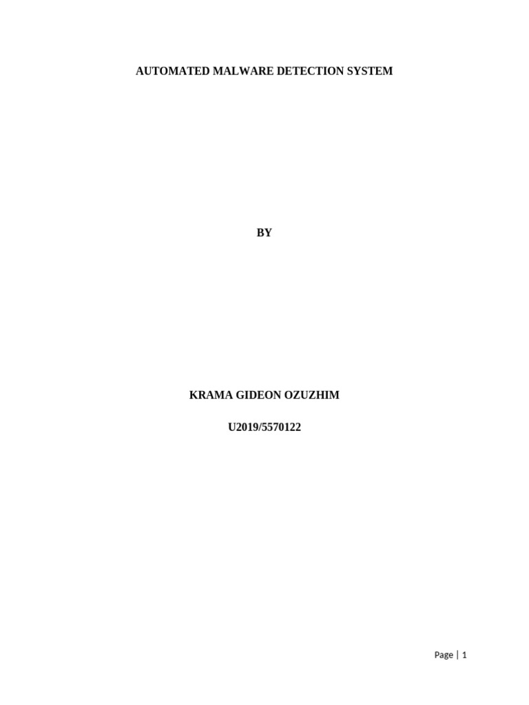 Automated Malware Detection System | PDF | Malware | Machine Learning