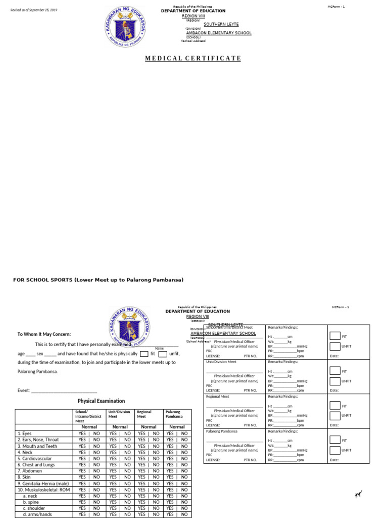 Medical certificate pdf