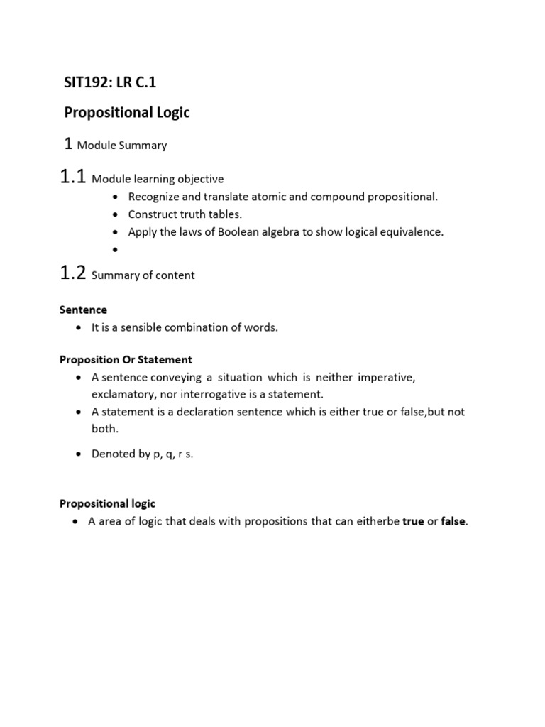 Propositional Logic Fundamentals | PDF | Logic | Metalogic