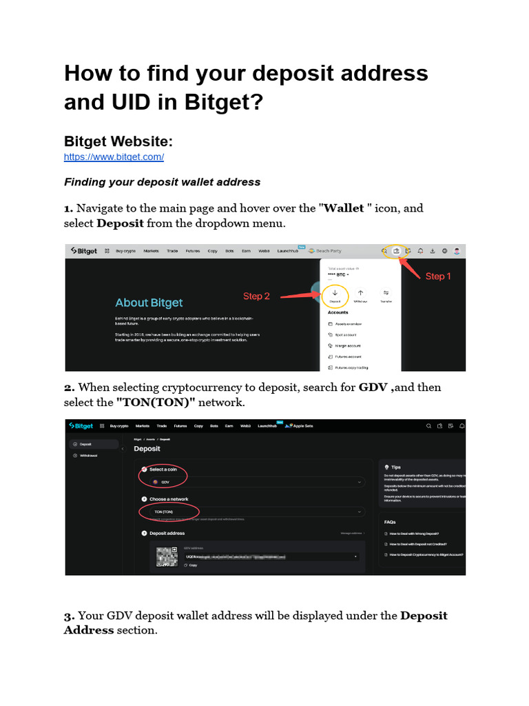 Find Bitget UID and Deposit Address | PDF