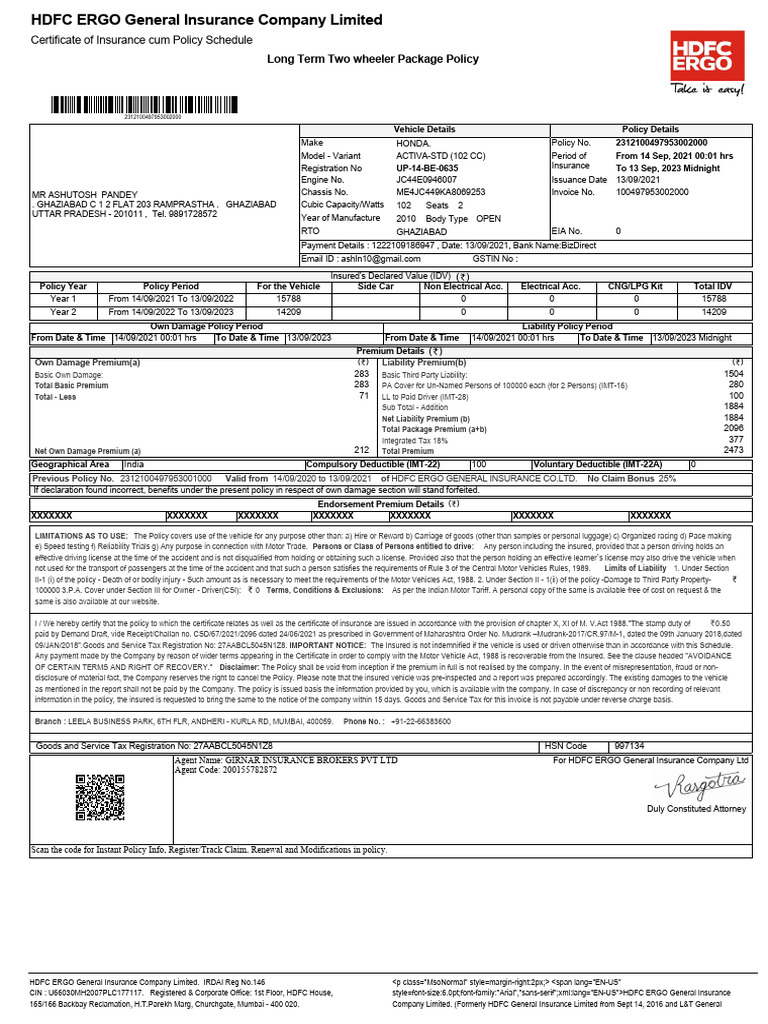 New Policy INS Doc Efb2dd757a | PDF | Insurance | Deductible