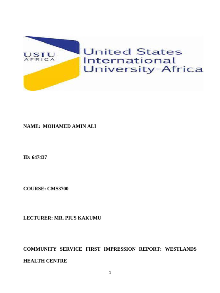 Westlands Health Centre Impression Report | PDF | Patient | Pharmacy
