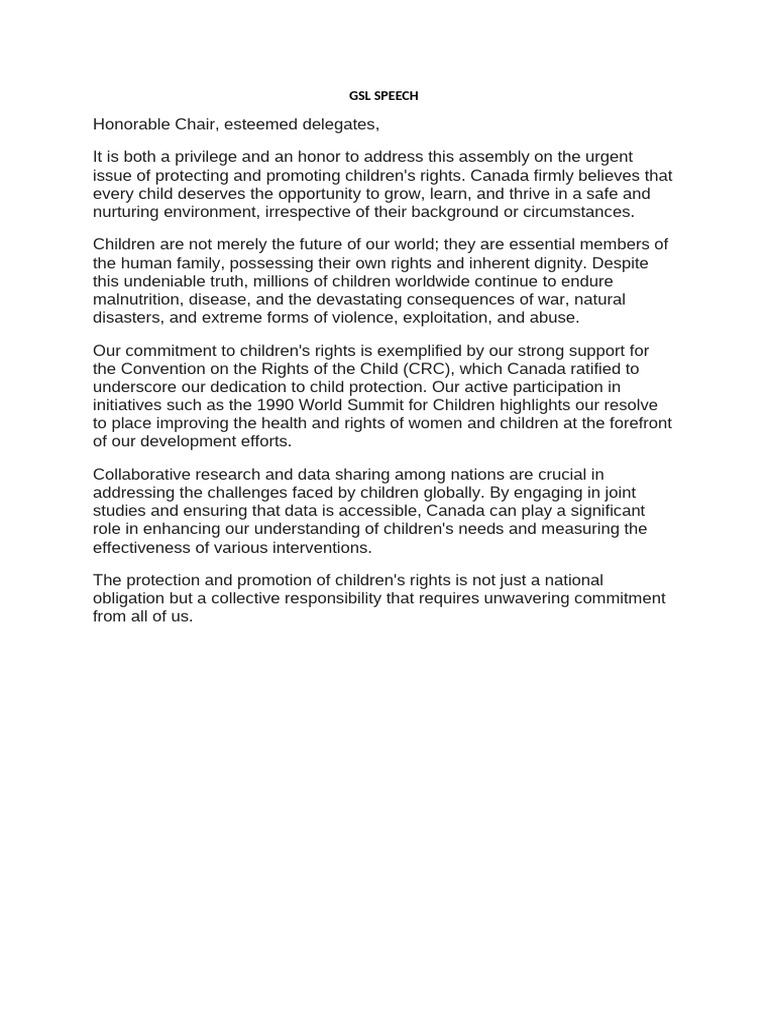 GSL Speech | PDF
