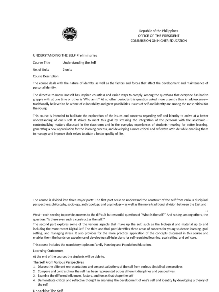 Understanding the self ched pdf self identity social science 