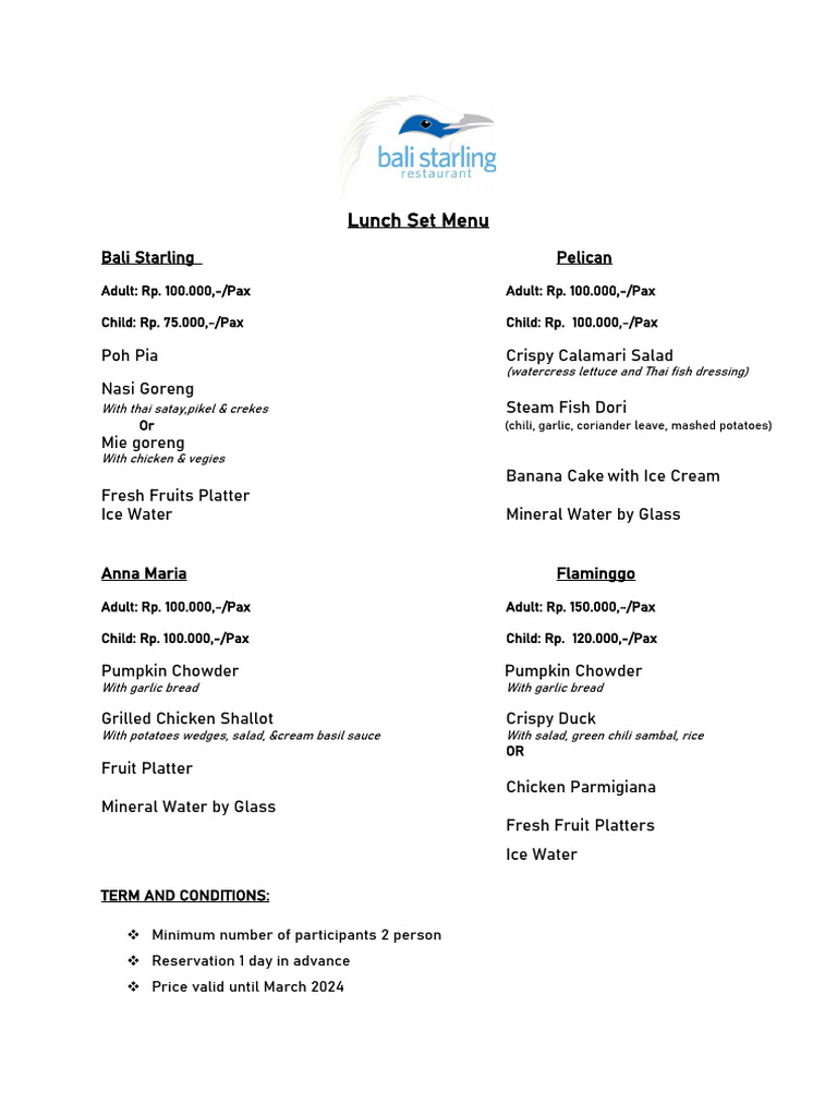 Lunch Set Menu | PDF