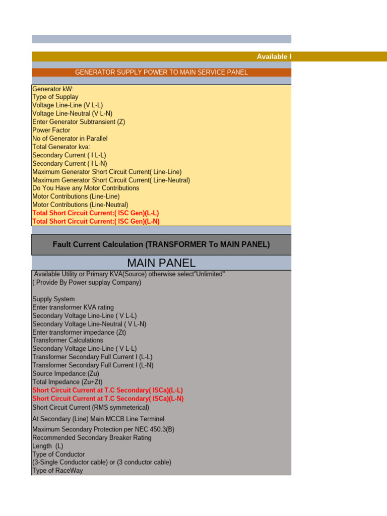 Fault Current Calculation Guide | PDF | Transformer | Electric Current