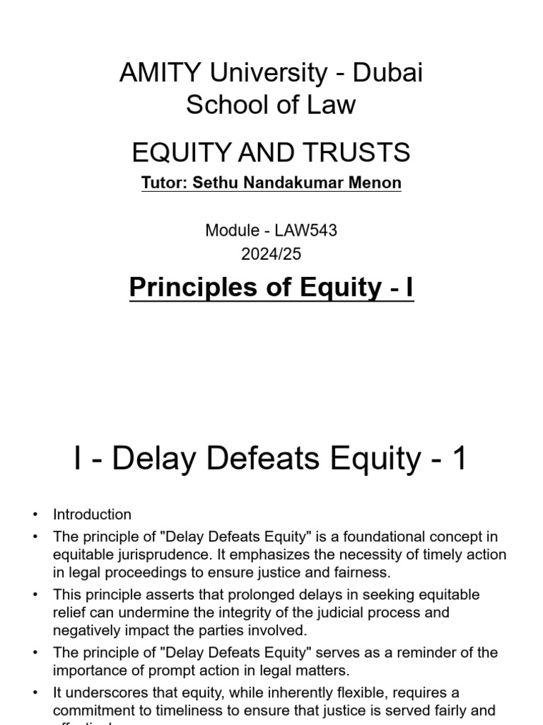 Principles of Equity in Law | PDF | Legal Remedy | Equity (Law)