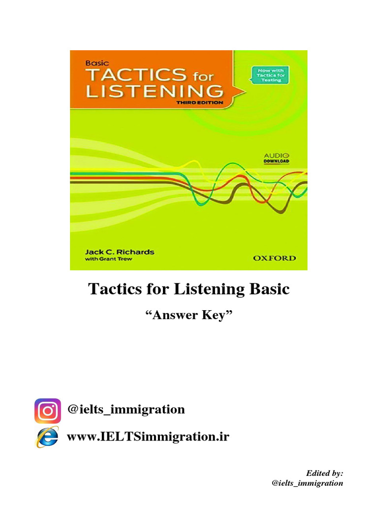 Tactics for Listening Basic Answer Key | PDF