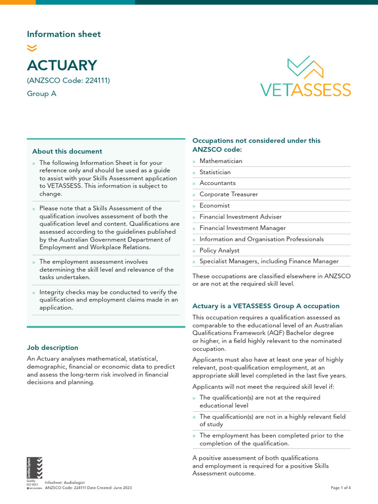 Actuary | PDF | Academic Degree | Audiology