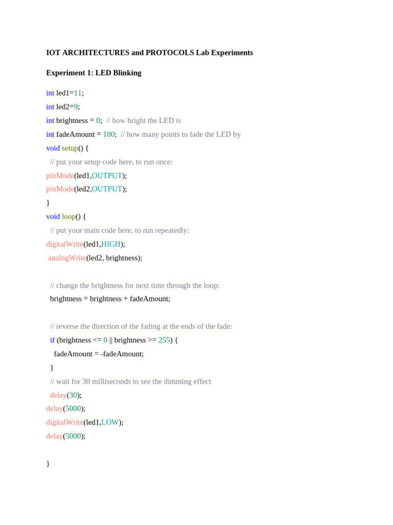 Iot Architectures and Protocols Lab Experiments | PDF | Fahrenheit | Sensor
