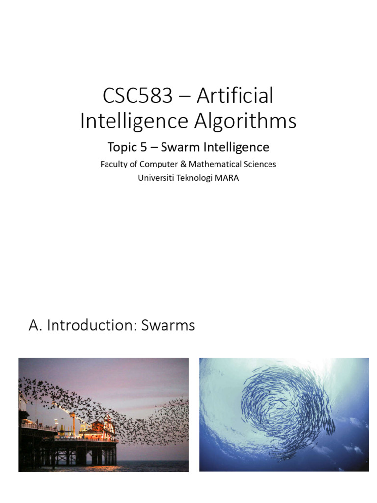 Swarm Intelligence in AI Algorithms | PDF | Applied Mathematics ...