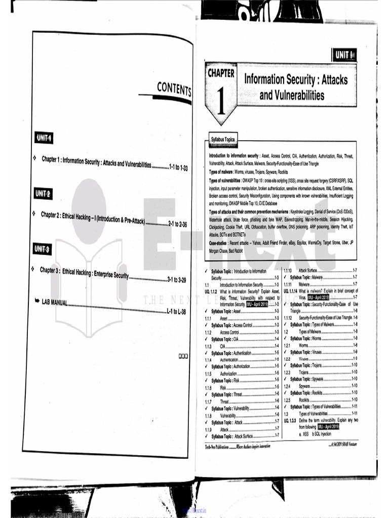 Unit-1 Information Security - Attacks and Vulnerabilities (E-Next - In ...