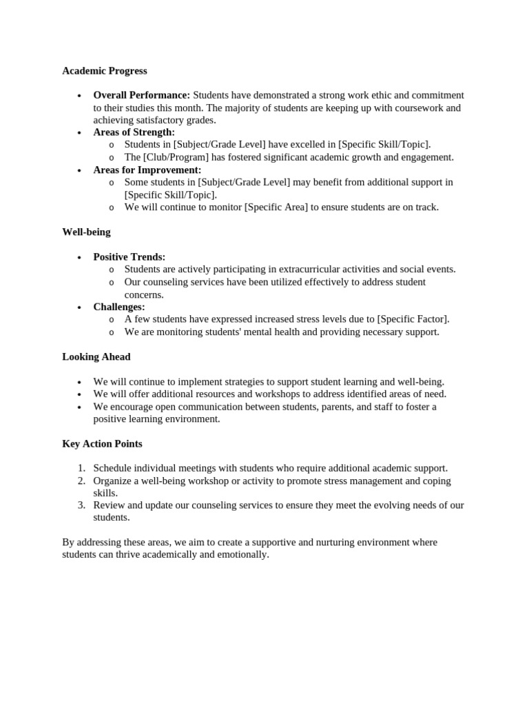 Academic Progress Report Pdf Motivation Motivational