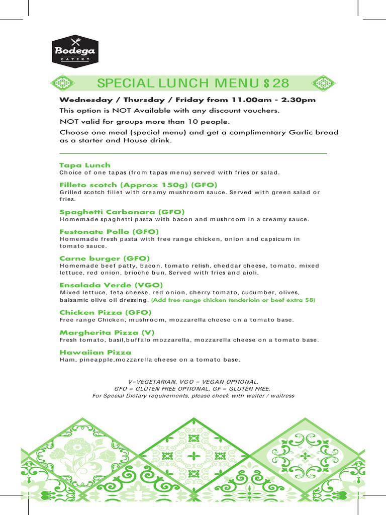 Bodega Menu Latest (1) | PDF | Pizza | Foods