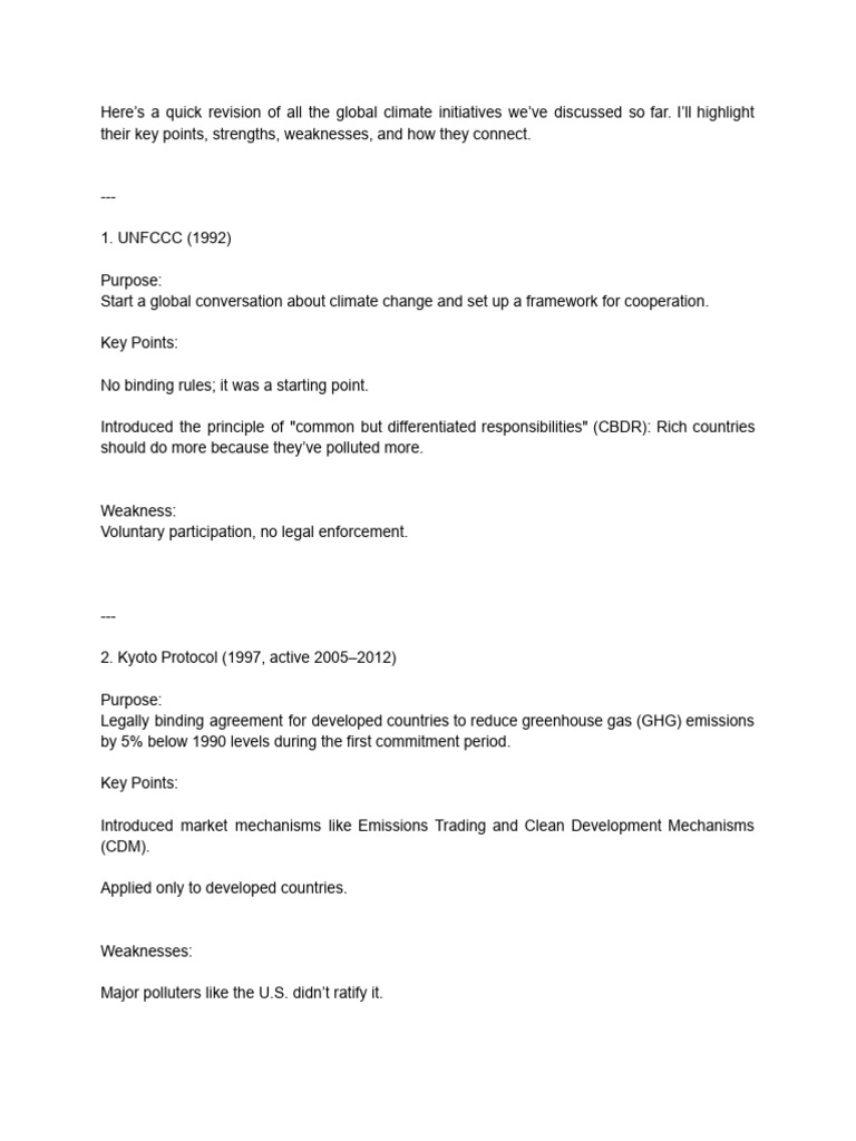 Global Climate Initiatives Overview | PDF | Kyoto Protocol | Climate Change