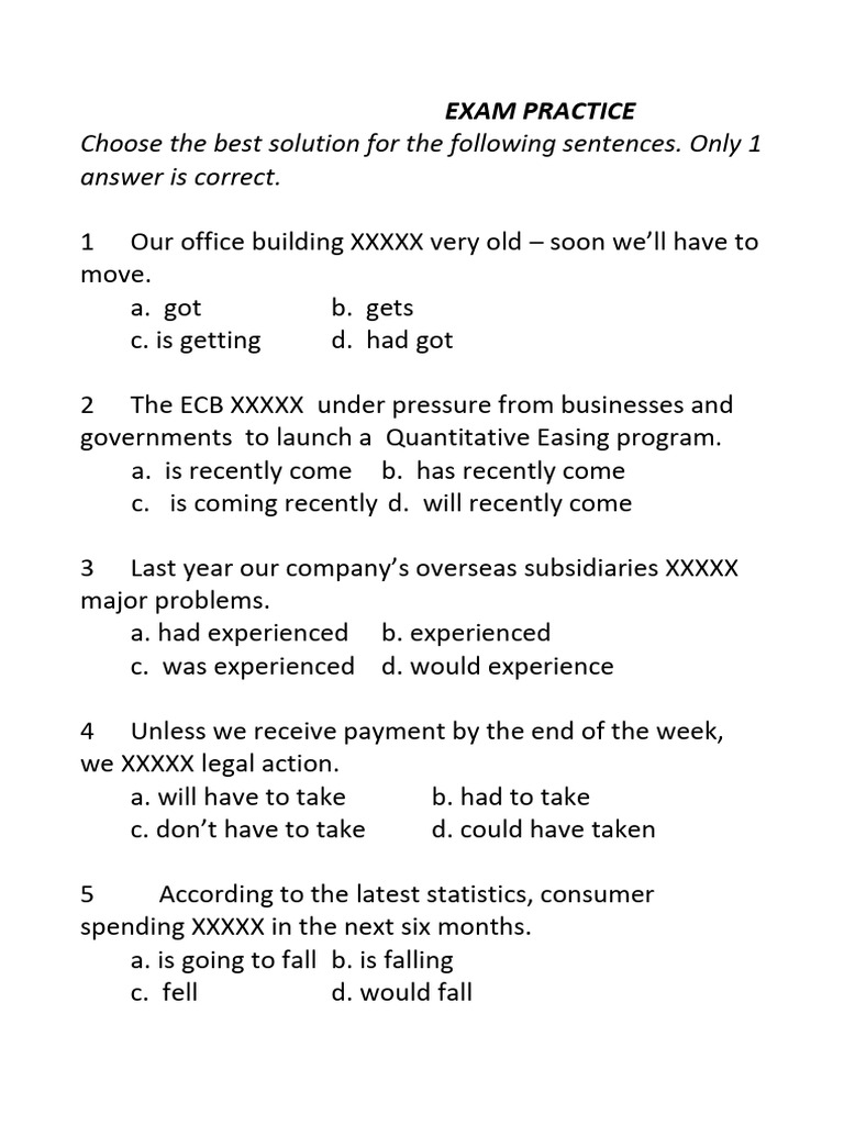 Exam Test Your Level Lesson 1 Pdf Economies Business