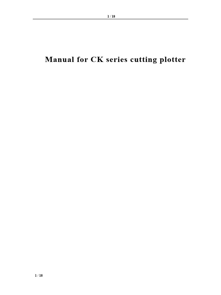 CK630 Cutting Plotter Manual | PDF | Usb | Device Driver