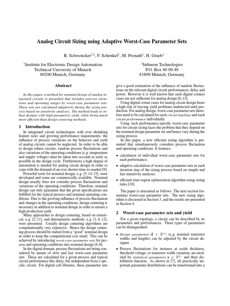 Adaptive Sizing for Analog Circuits | PDF | Electronic Circuits ...