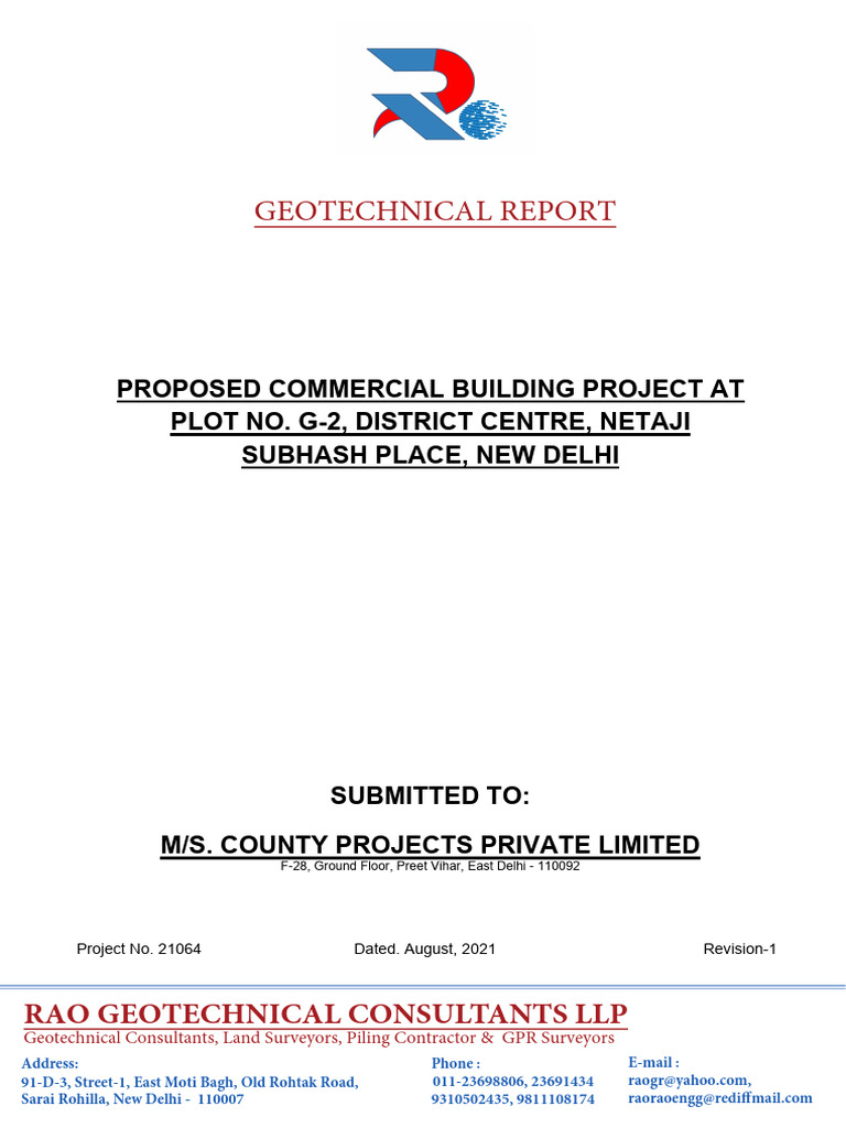 Revised (R-1) Final Report - 29.08.2021, County Projects P LTD, Netaji ...