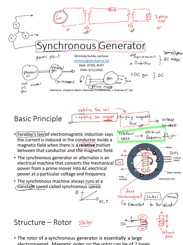 Synchronous Generator Overview and Operation | PDF | Electric Generator ...