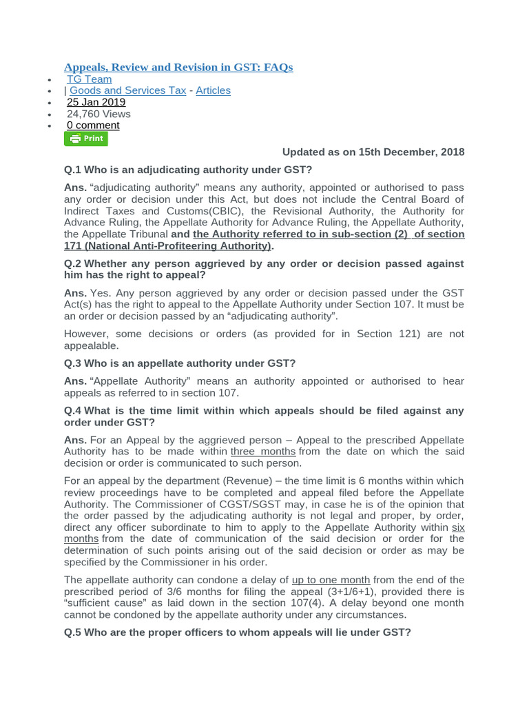 GST Appeals and Review Process Explained | PDF | Appeal | Tribunal