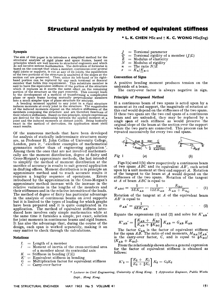 Structural Analysis Method of Equivalent Stiffness: Signs | PDF ...