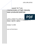 J. Dunn Et Al - Picosecond 14.7 NM Interferometry of High Intensity Laser-Produced Plasmas